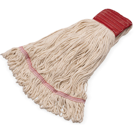 Carlisle 369125G00 Large Natural Grease Release Looped-End Mop w/ Red Band