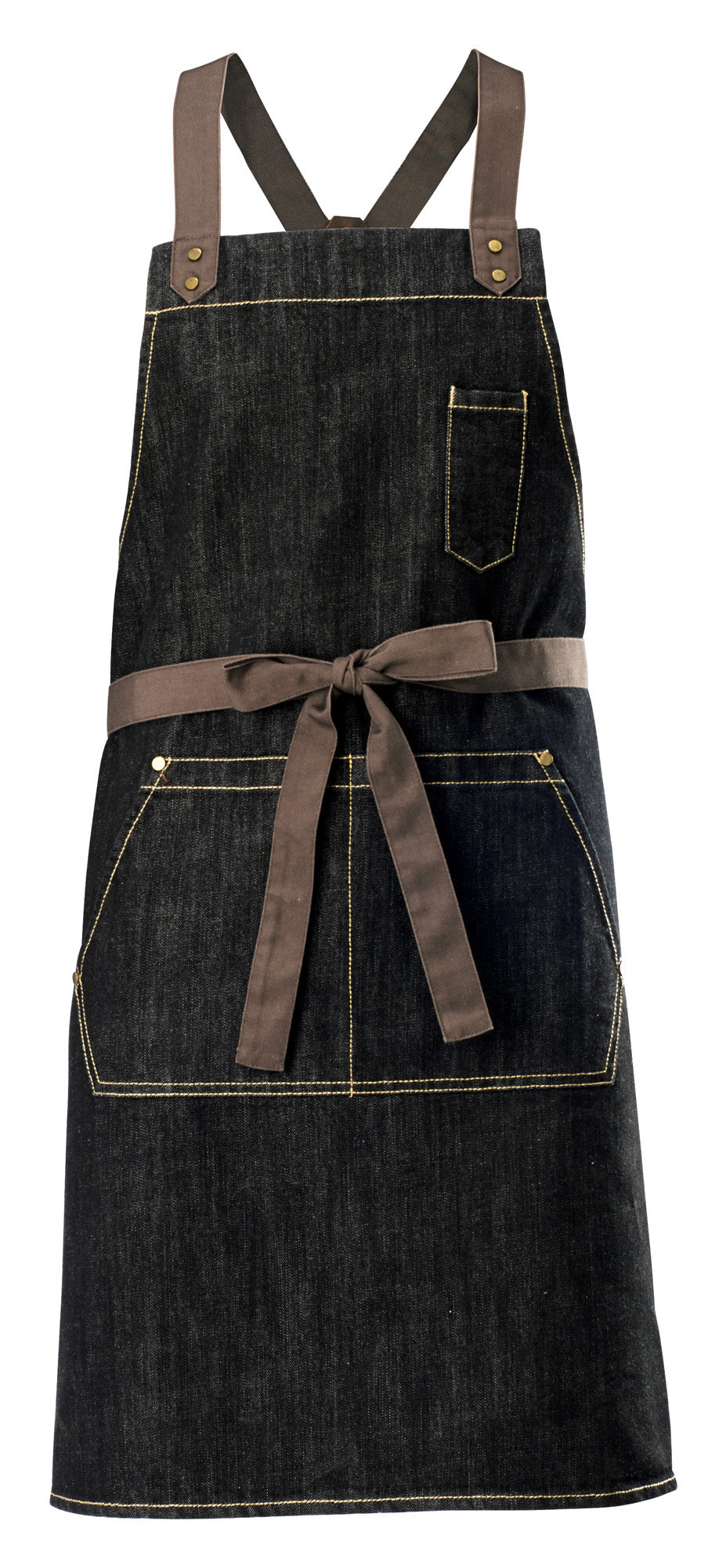 Winco BADN-3126 31.75" x 26.75" Denim Bib Apron