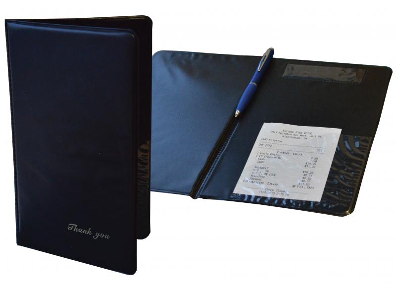 Omcan 39789 Black Bill Holder with Credit Card Receptacle