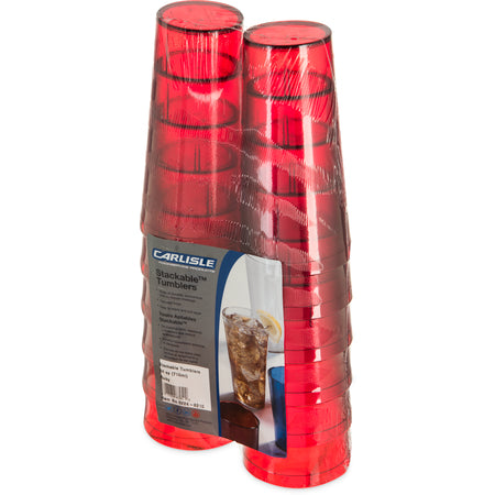 Carlisle 5224-8210 24 oz Ruby SAN Stackable Tumbler (12/pk)