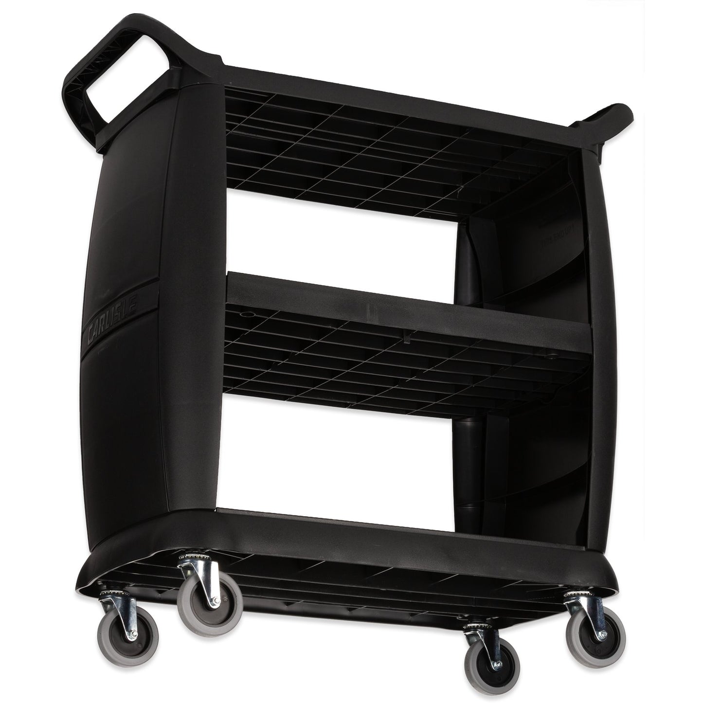 Carlisle CC203603 18" x 36.25" x 38" Black Polypropylene Bussing Cart