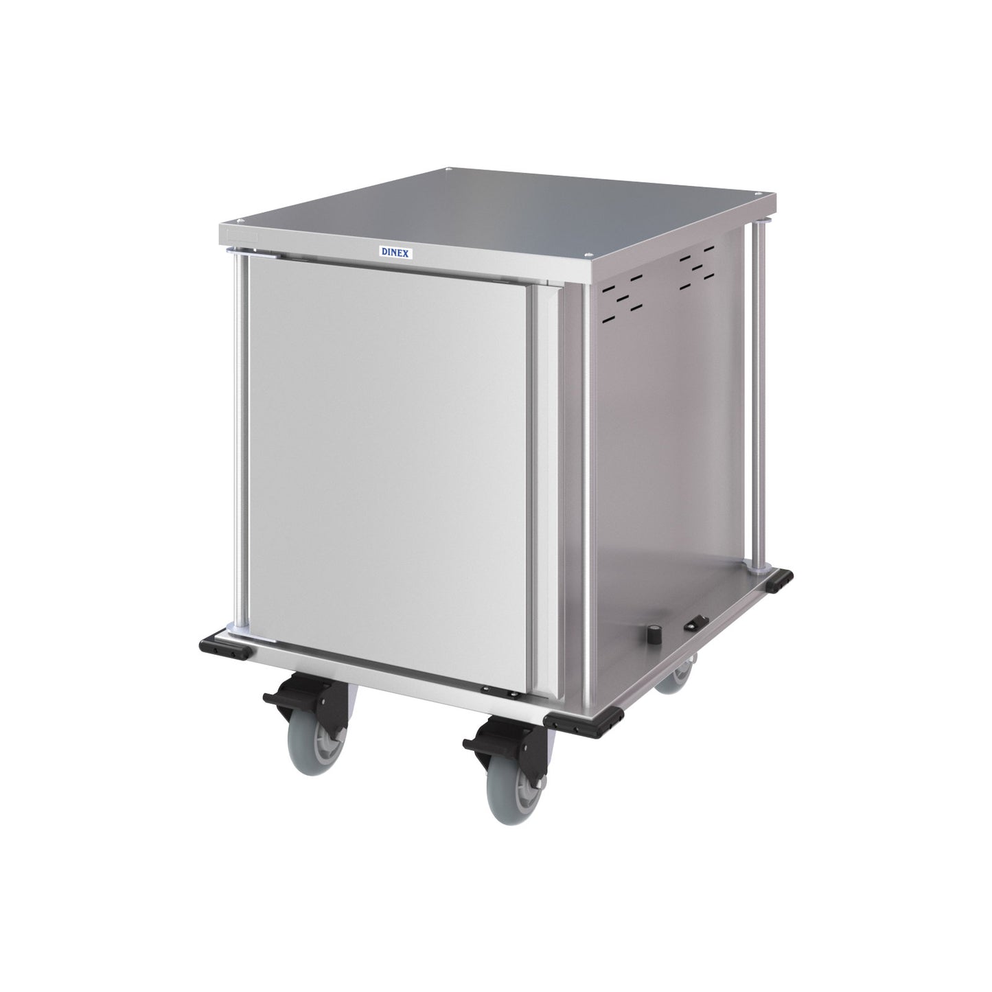 Dinex DXPTQC2T1DPT10 2 Trays Per Slide 10 Trays Single Door Stainless Steel Dinex Totally Quiet Compact Meal Delivery Cart