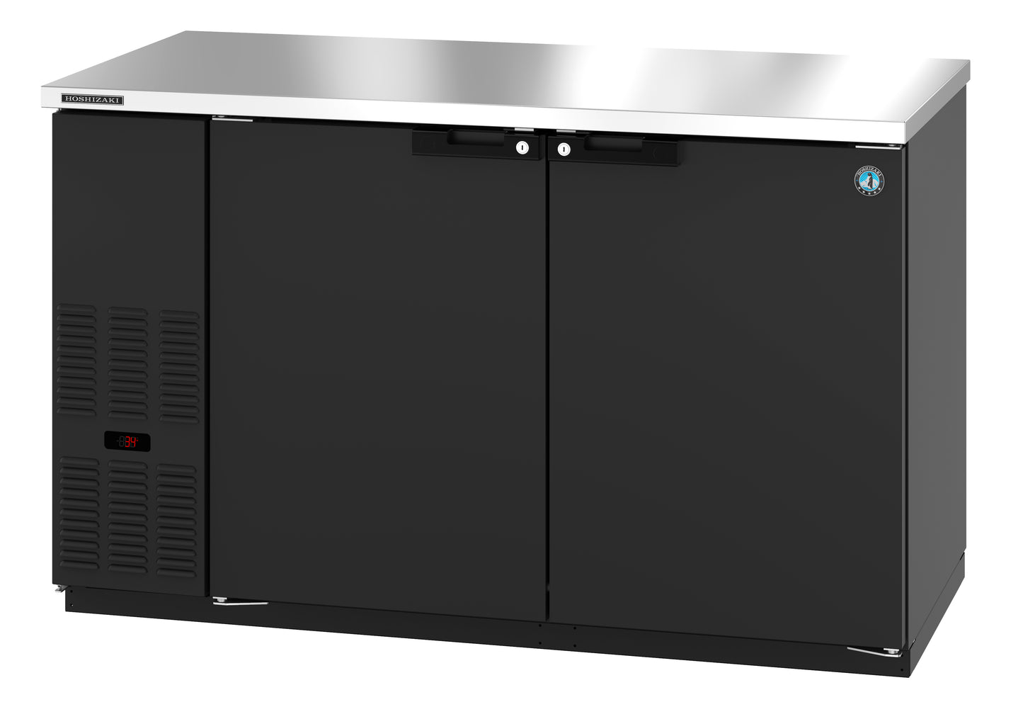 Hoshizaki BB59 Black Two Section Vinyl Back Bar Back Bar, Solid Doors Refrigerator