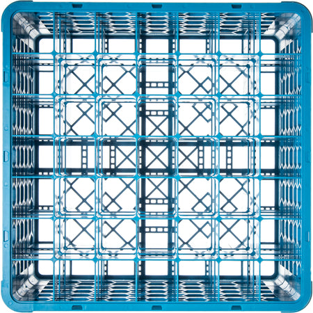 Carlisle RG49-414 Carlisle Blue 49-Compartment Polypropylene OptiClean Divided Glass Rack with 4 Extenders 10.3"