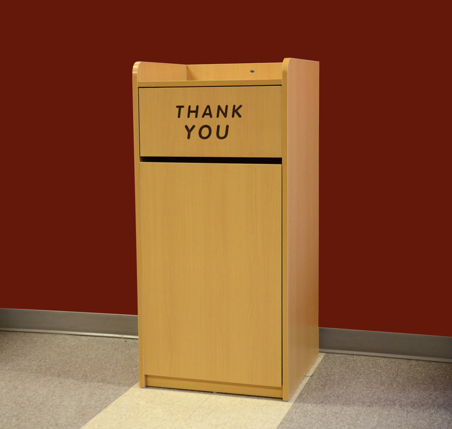 Omcan 43840 Trash Receptacle for 36 Gallon Bin - Natural Wood