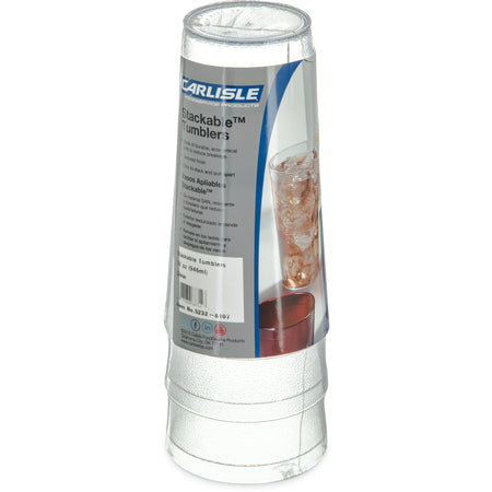 Carlisle 5232-8107 32 oz Clear SAN Stackable Tumbler - Cash & Carry (3/pk)