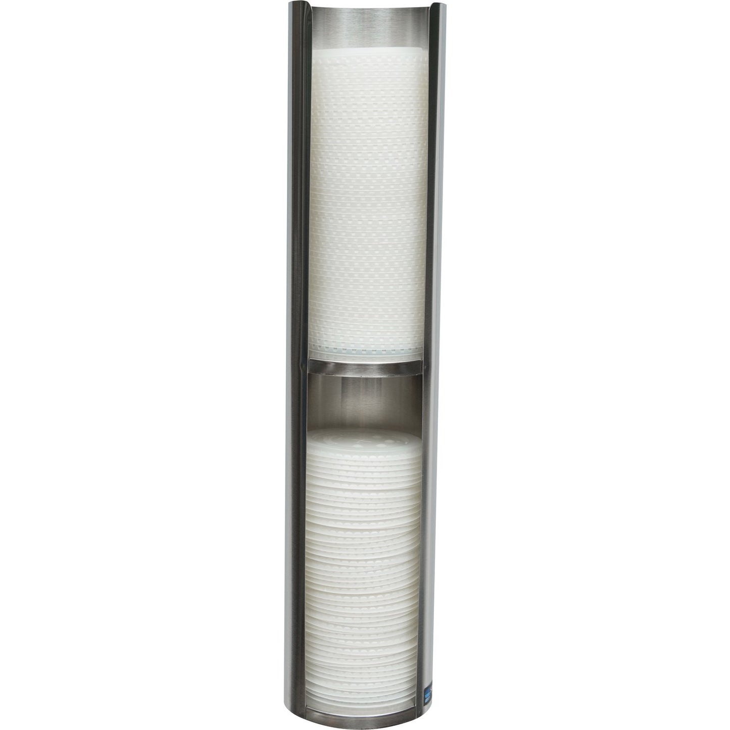 San Jamar L3502 Silver Wall-Mount Lid Dispenser for 24-46 oz. Cup Lids