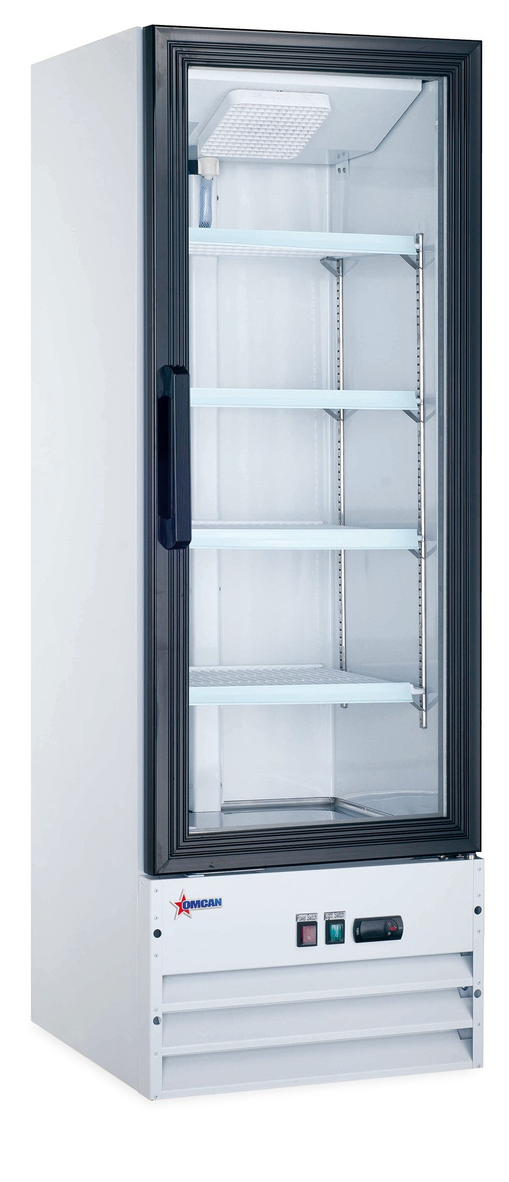 Omcan 50033 9.1 cu.ft. 22-inch White Single Door Swing Glass Door Refrigerator