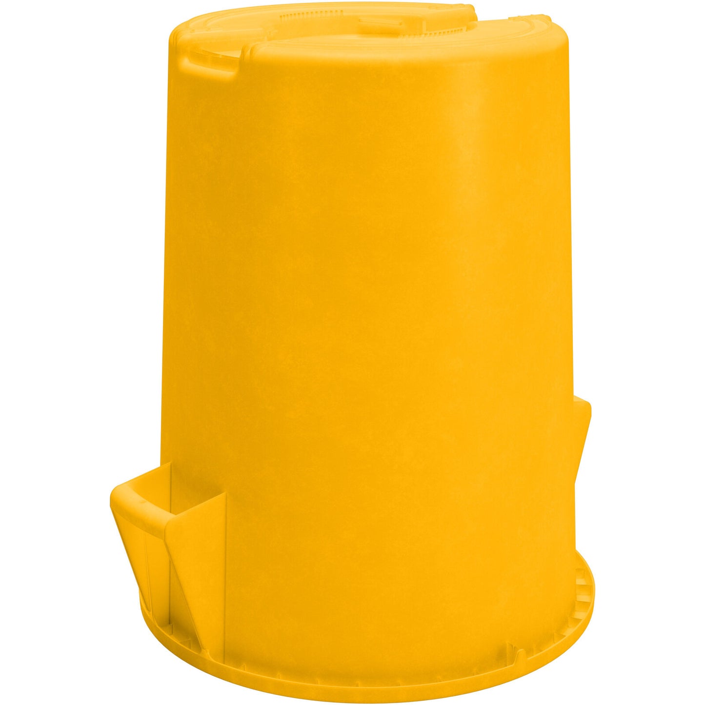Sparta 84105504 55 Gallon Yellow Round Polyethylene Bronco Waste Bin Trash Container