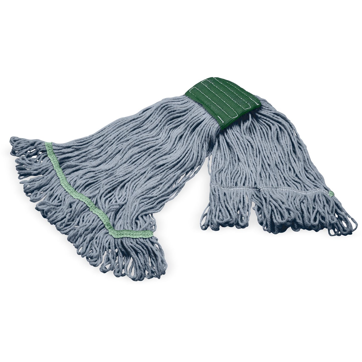 Carlisle 369120G14 Medium Blue Grease Release Looped-End Mop w/ Green Band