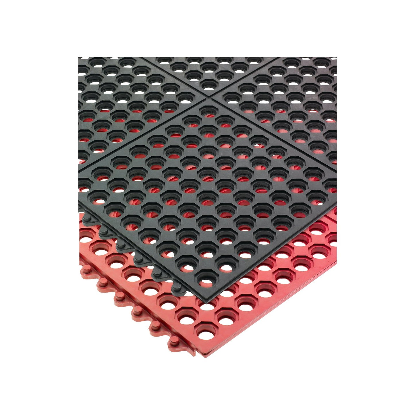 San Jamar KM1140B 3' x 3' x 1/2" Black Rubber EZ-Mats Light Duty - Bagged