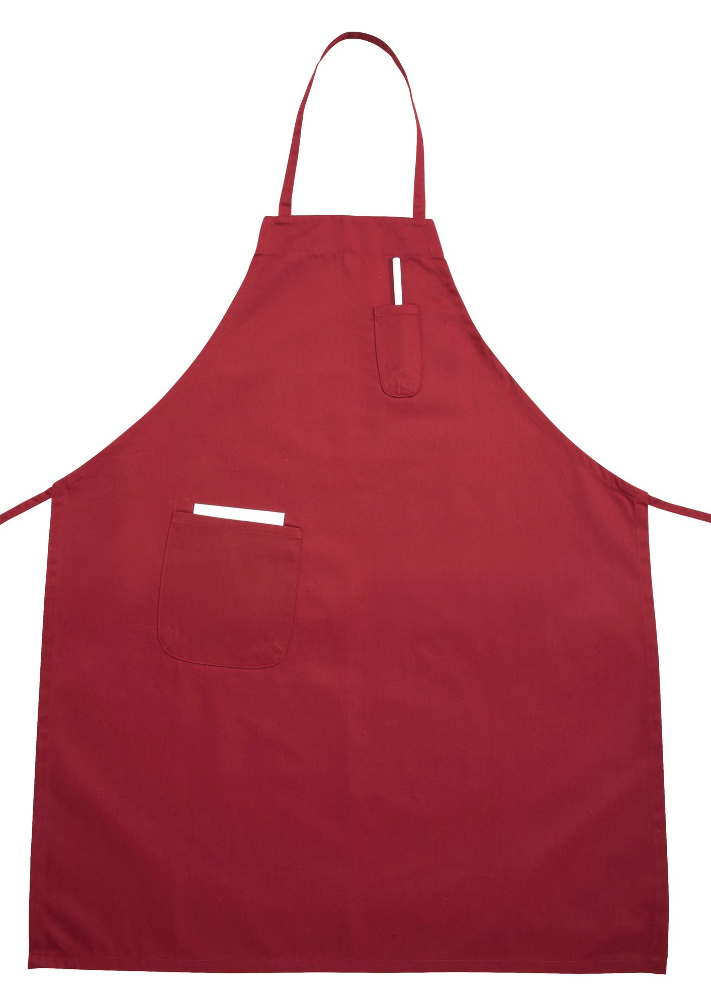 Winco BA-PRD Red Full Length Bib Apron w/Pocket