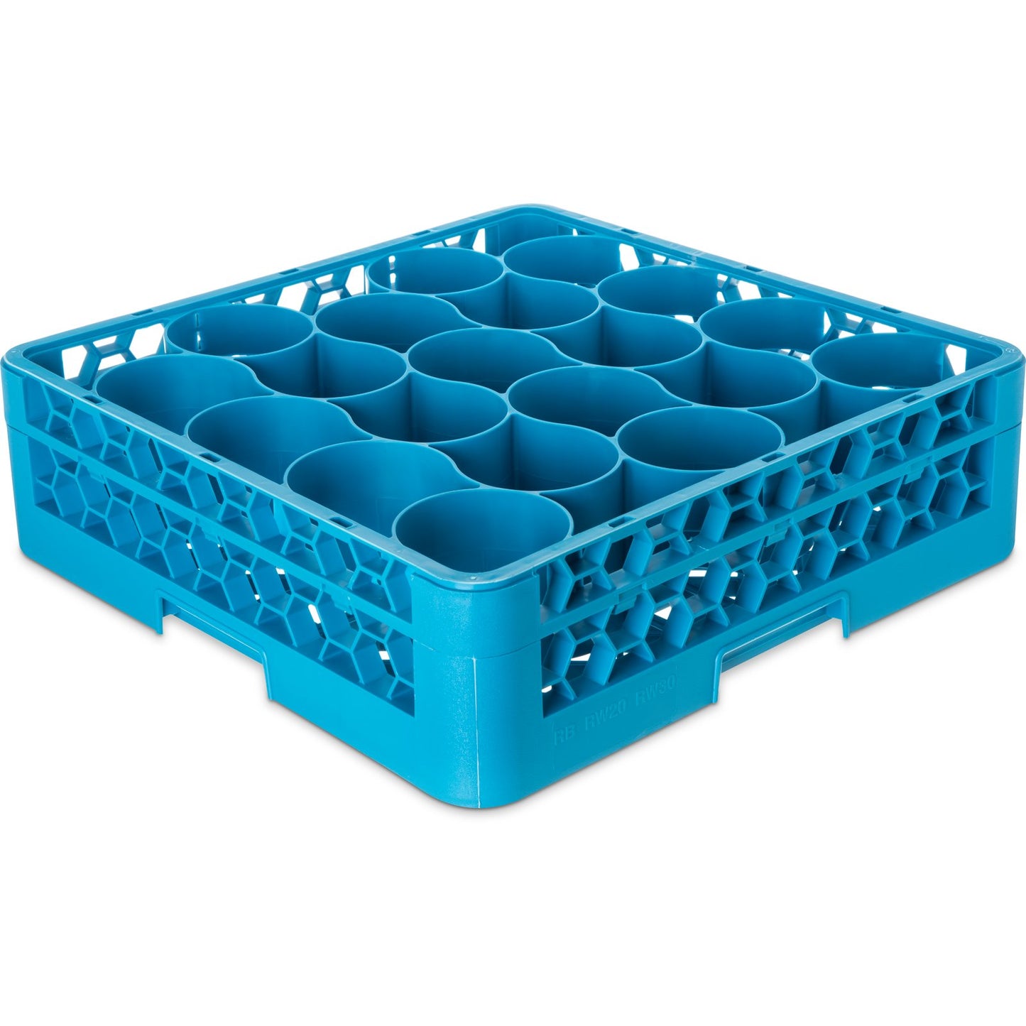 Carlisle RW2014 Carlisle Blue 20-Compartment Polypropylene OptiClean NeWave Glass Rack with Integrated Extender