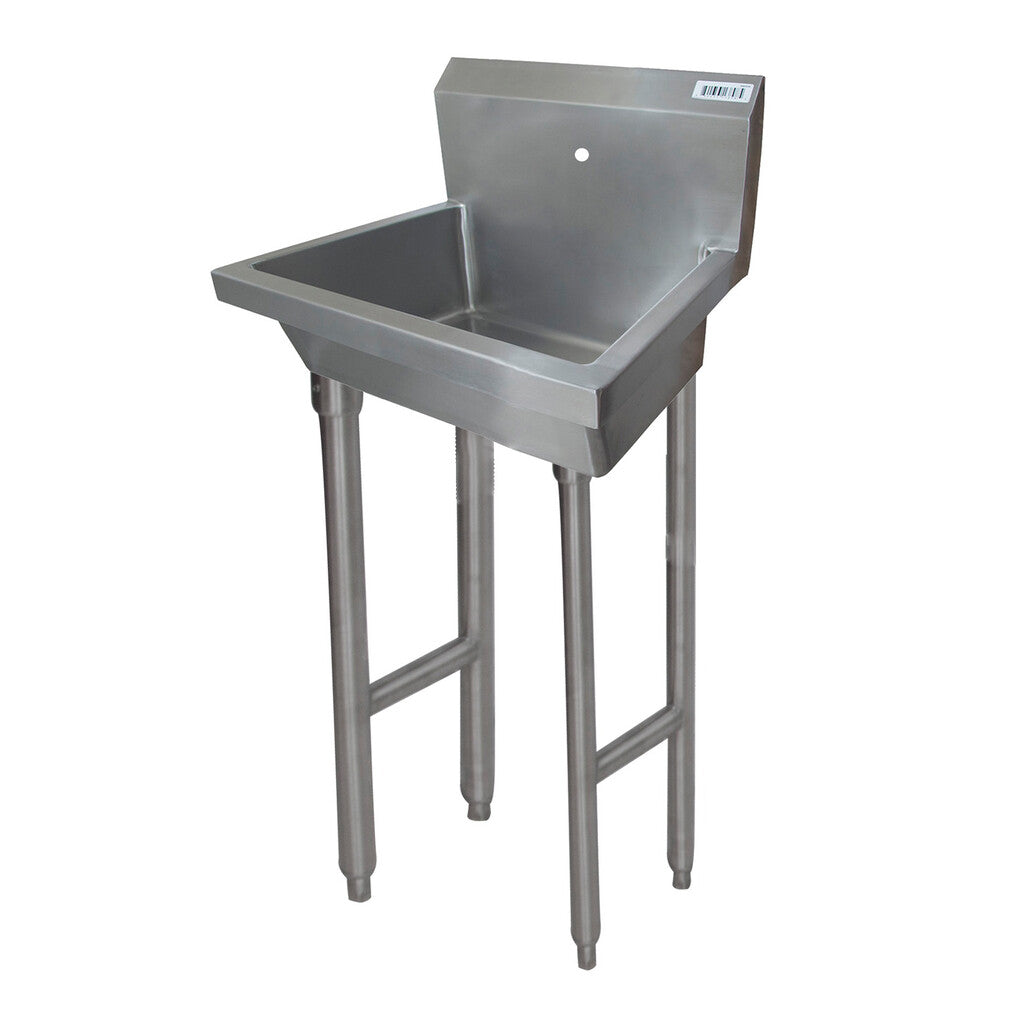 BK Resources MSHS-24F1 24" Single Station Stainless Steel Freestanding Handwash Sink with Splash Mount