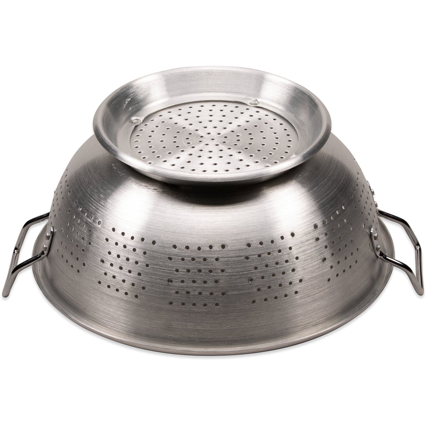Carlisle 60280 16 Qt Silver Aluminum Signature Select Dura-Ware Standard Weight Colander