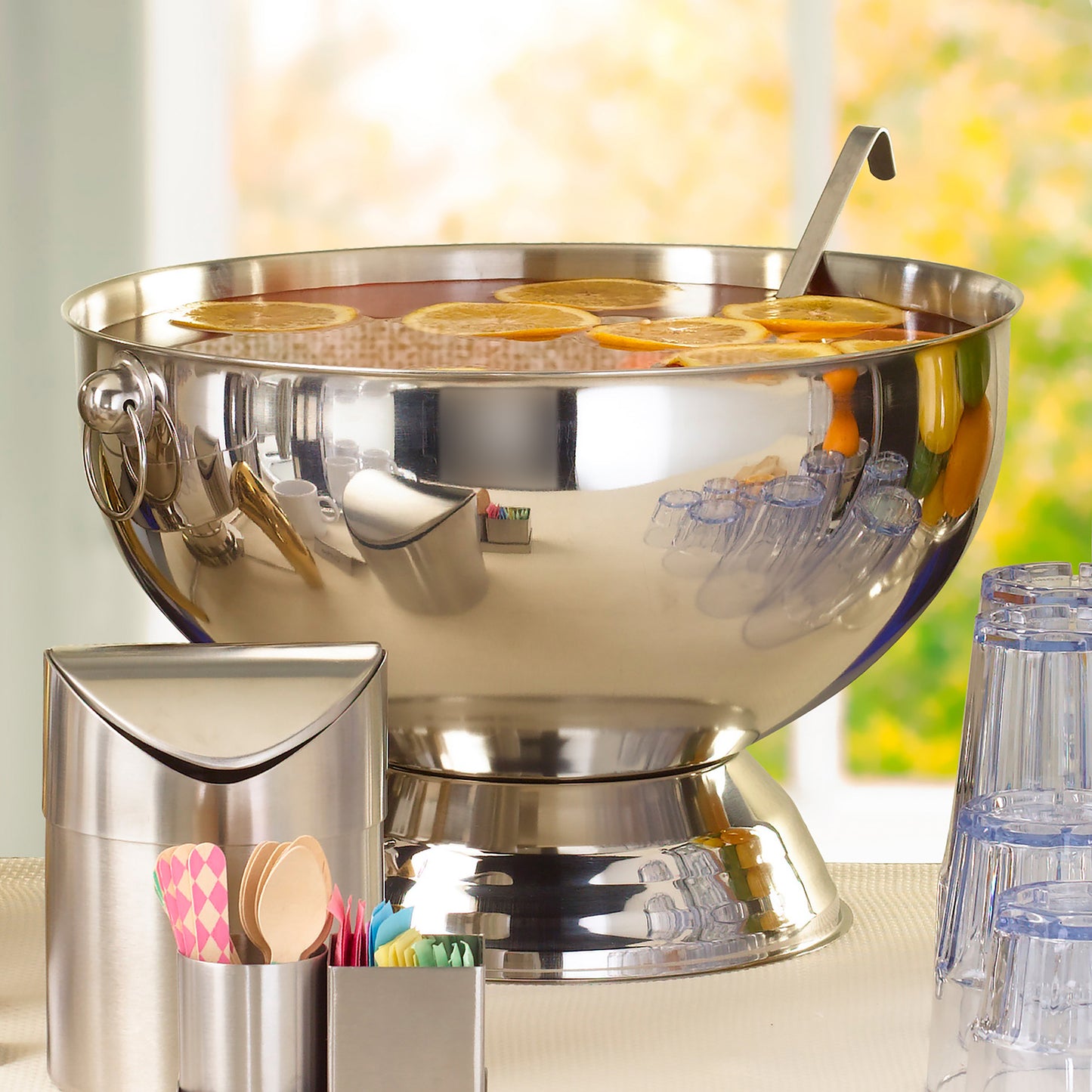 Winco SPB-35 3-1/2 Gallon Stainless Steel Punch Bowl