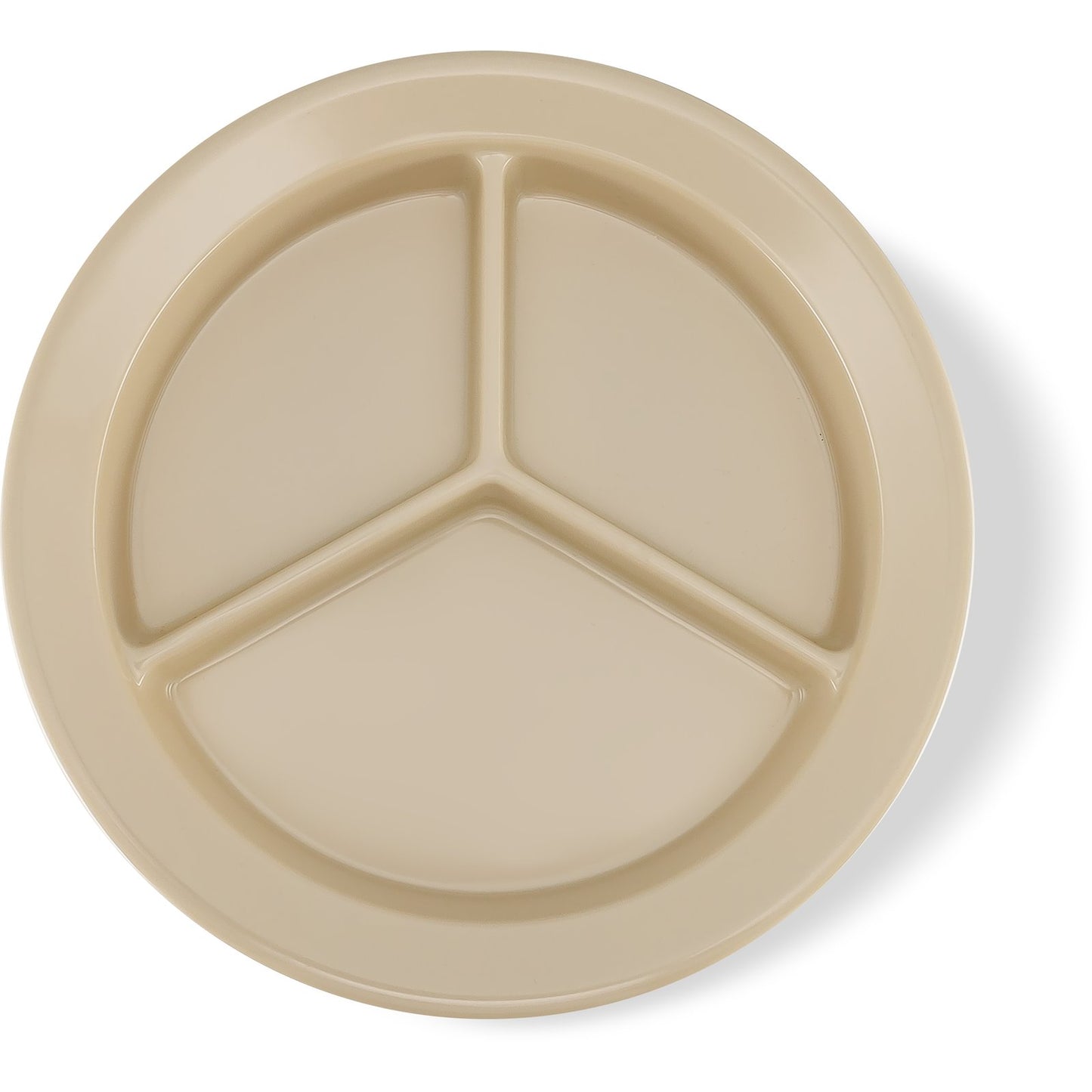 Carlisle 4351625 9" Tan 3-Compartment Dallas Ware Melamine Deep Plate