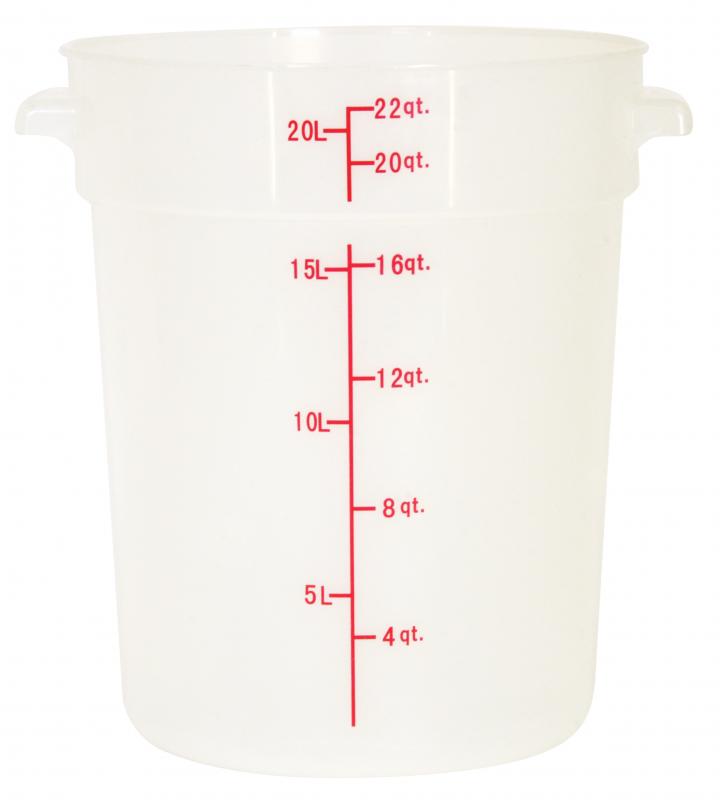Omcan 80236 22 Qt Translucent Round Polypropylene Food Storage Container