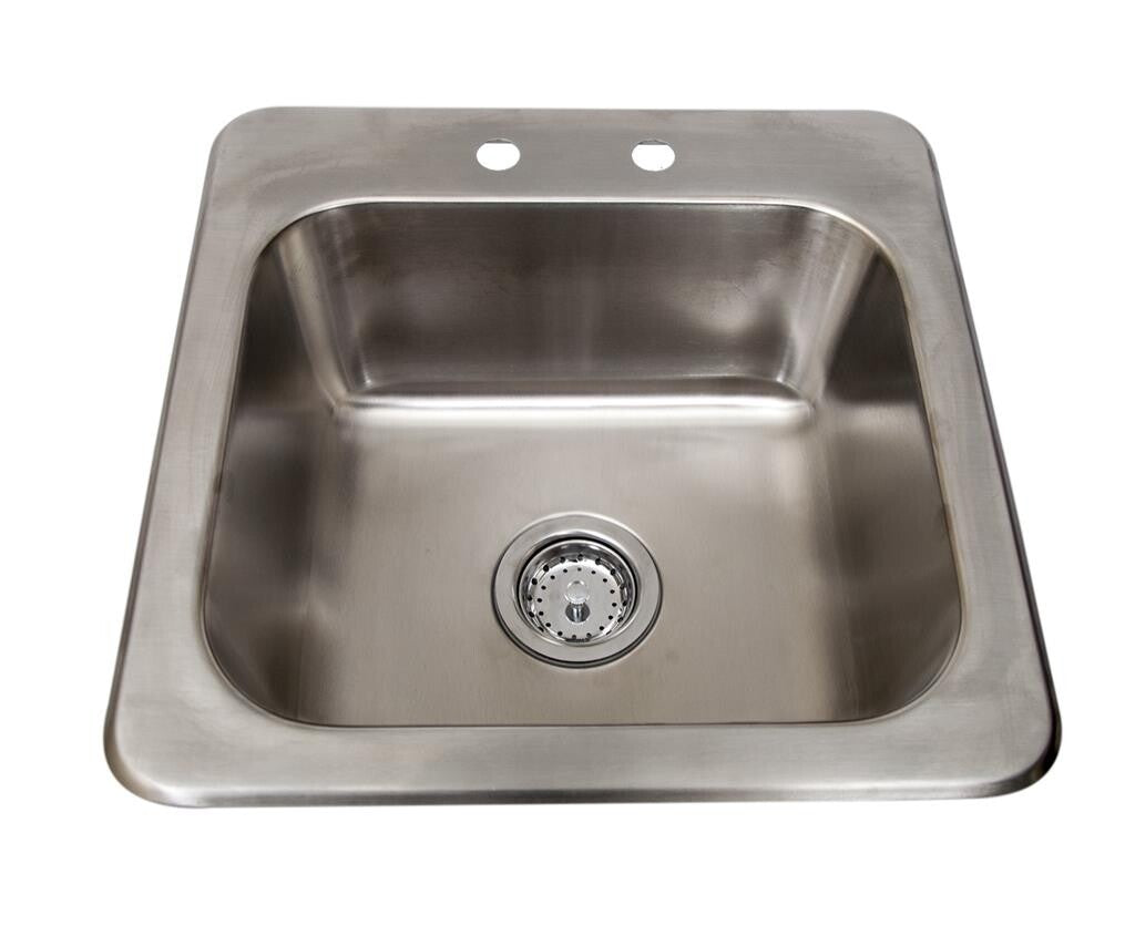 BK Resources DDI-1614824 One Compartment Stainless Steel Drop-In Sink 16L x 14W x 8D Bowls