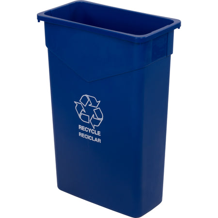Carlisle 342023REC14 23 Gallon Blue Rectangle Polyethylene TrimLine Recycle Waste Container