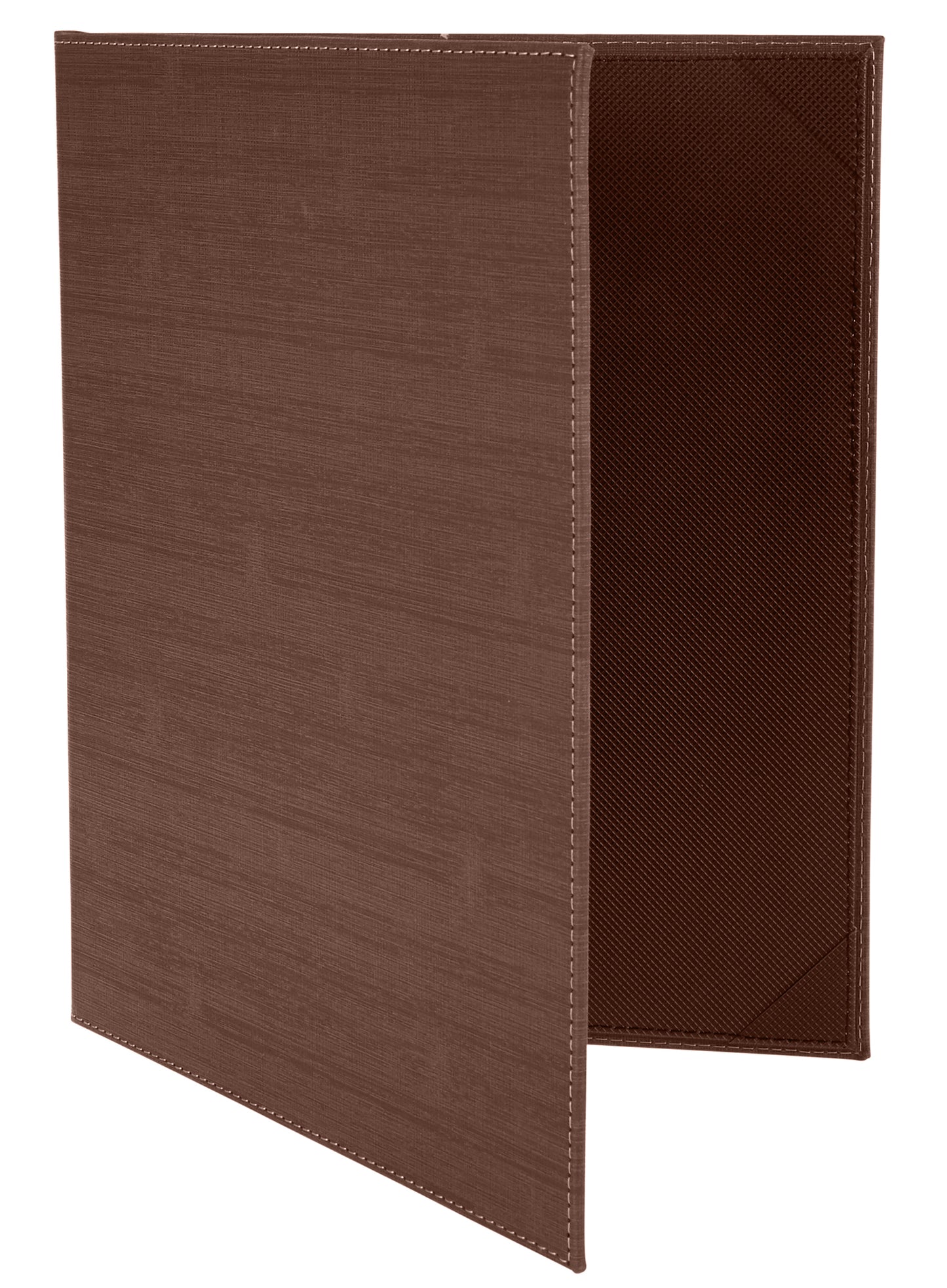 Winco LMD-811BN Brown Two-Views Menu Cover For 8-1/2 X 11" Inserts