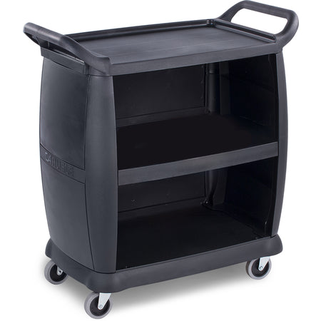 Carlisle CC2036P03 18" x 36.25" x 38" Black Polypropylene Small Bussing Cart w/ Panels