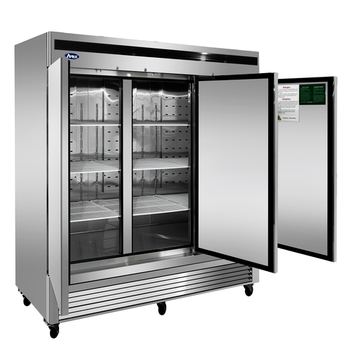Atosa MBF8508GR 82" Triple Stainless Steel Bottom Mount Reach-In Refrigerator