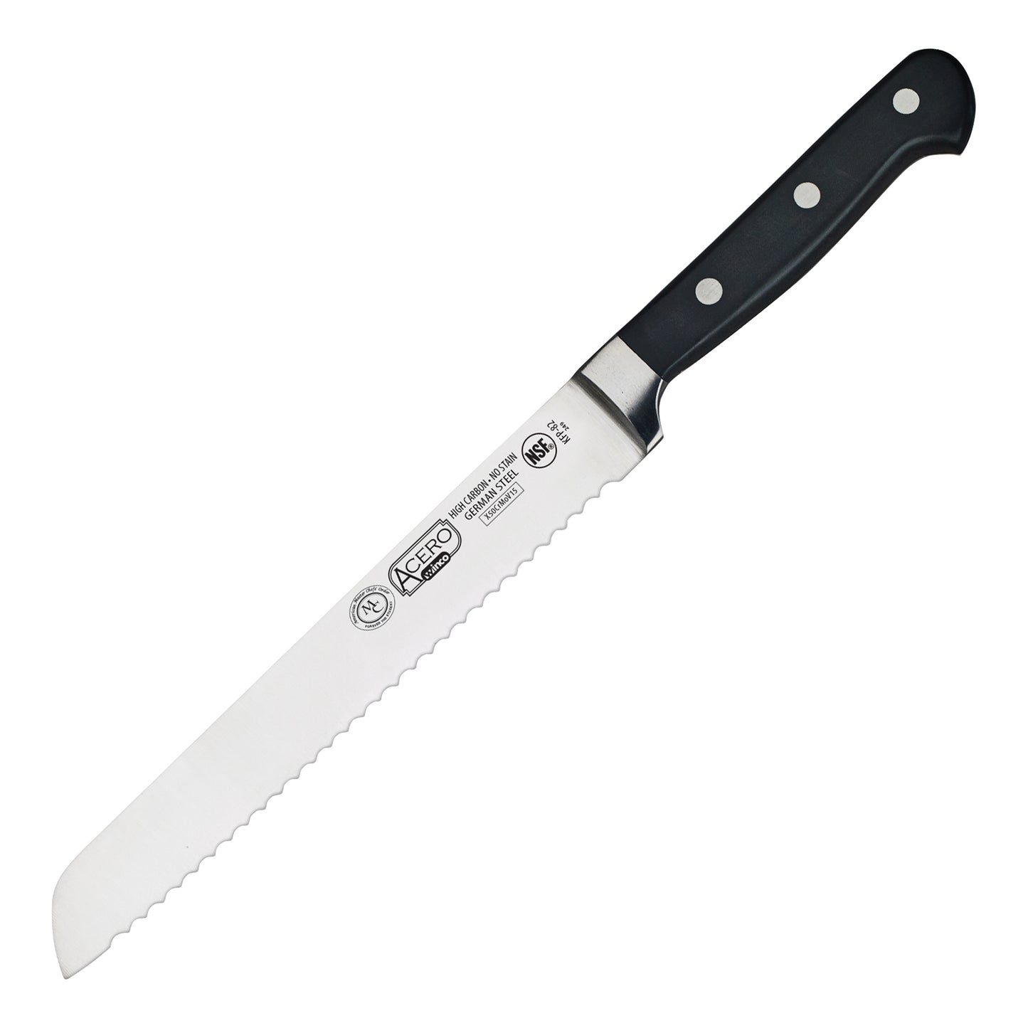 Winco KFP-82 8" Triple Riveted Bread Knife