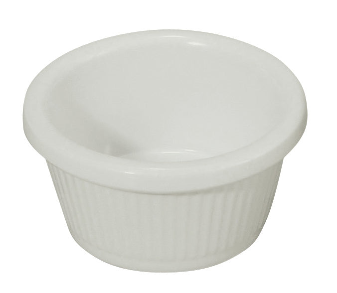 Winco RFM-2W 2 oz. White Fluted Ramekins