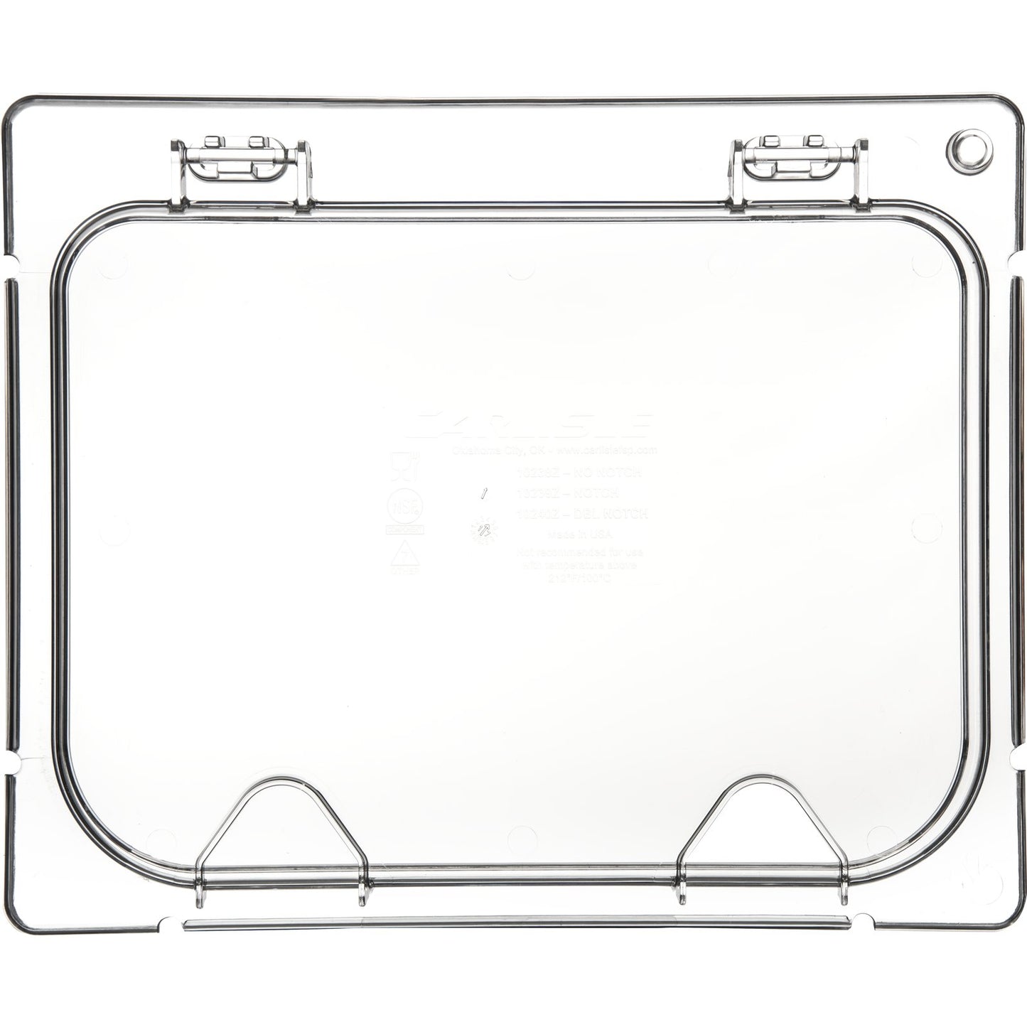 Carlisle CM10239Z07 1/2 Size Clear Coldmaster EZ Access Lid with Notch