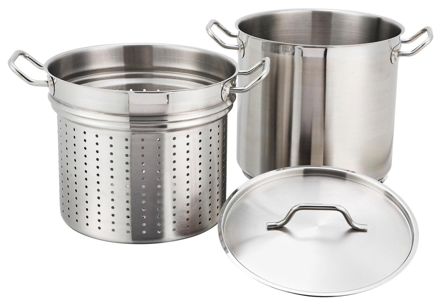 Winco SSDB-12S 12 Qt. Stainless Steel Steamer/Pasta Cooker