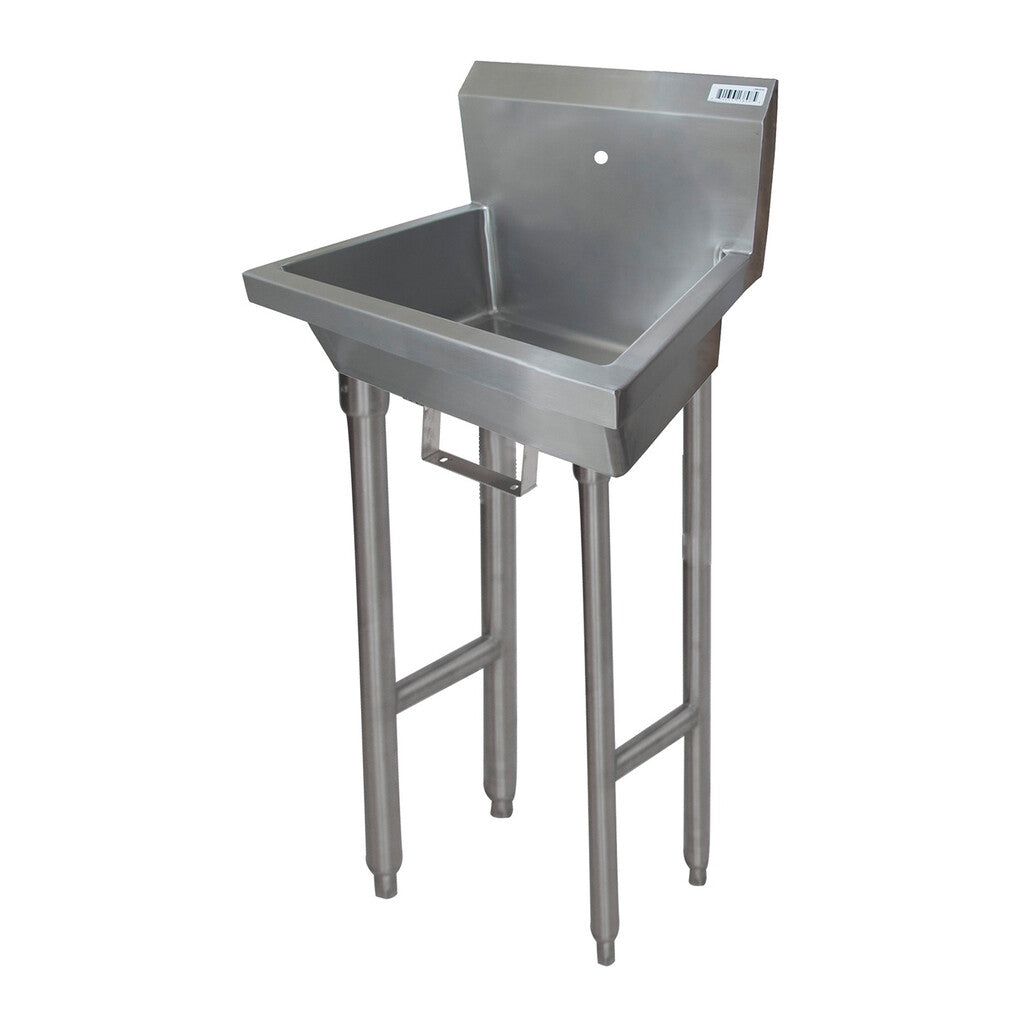 BK Resources MSHS-24F1B 24" Single Station Stainless Steel Freestanding Handwash Sink with Splash Mount