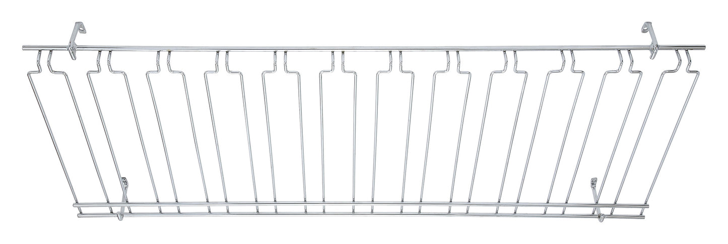 Winco GHC-1848 18" x 48" x 4" Chrome-Plated 11-Channel Overhead Glass Rack