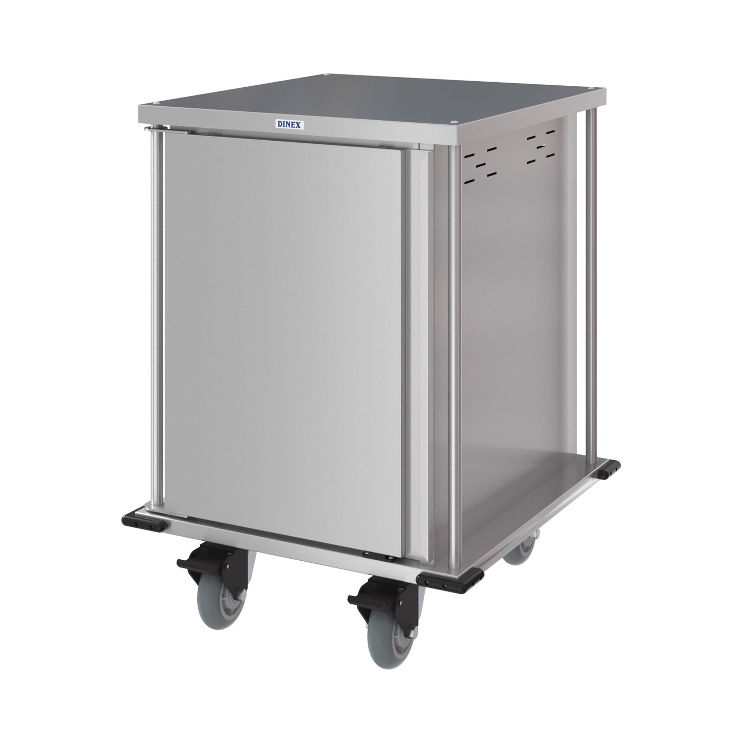 Dinex DXPTQC2T1D12 2 Trays Per Slide 12 Trays Single Door Stainless Steel Totally Quiet Compact Meal Delivery Cart