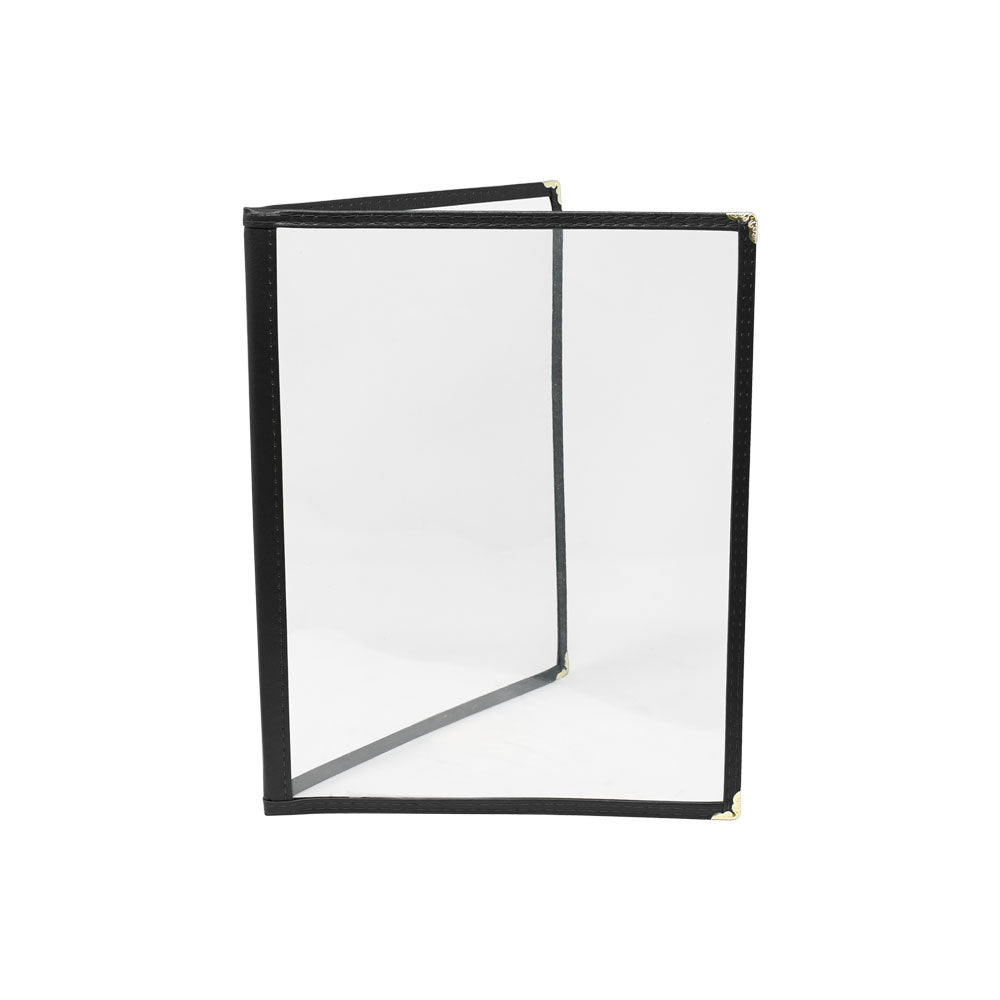 Omcan 39794 9 1/2" x 11 3/4" Black Double Fold Menu Holder