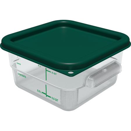 Carlisle 1197008 2 - 4 Qt Forest Green Square Proprietary Blend Food Storage Container Lid