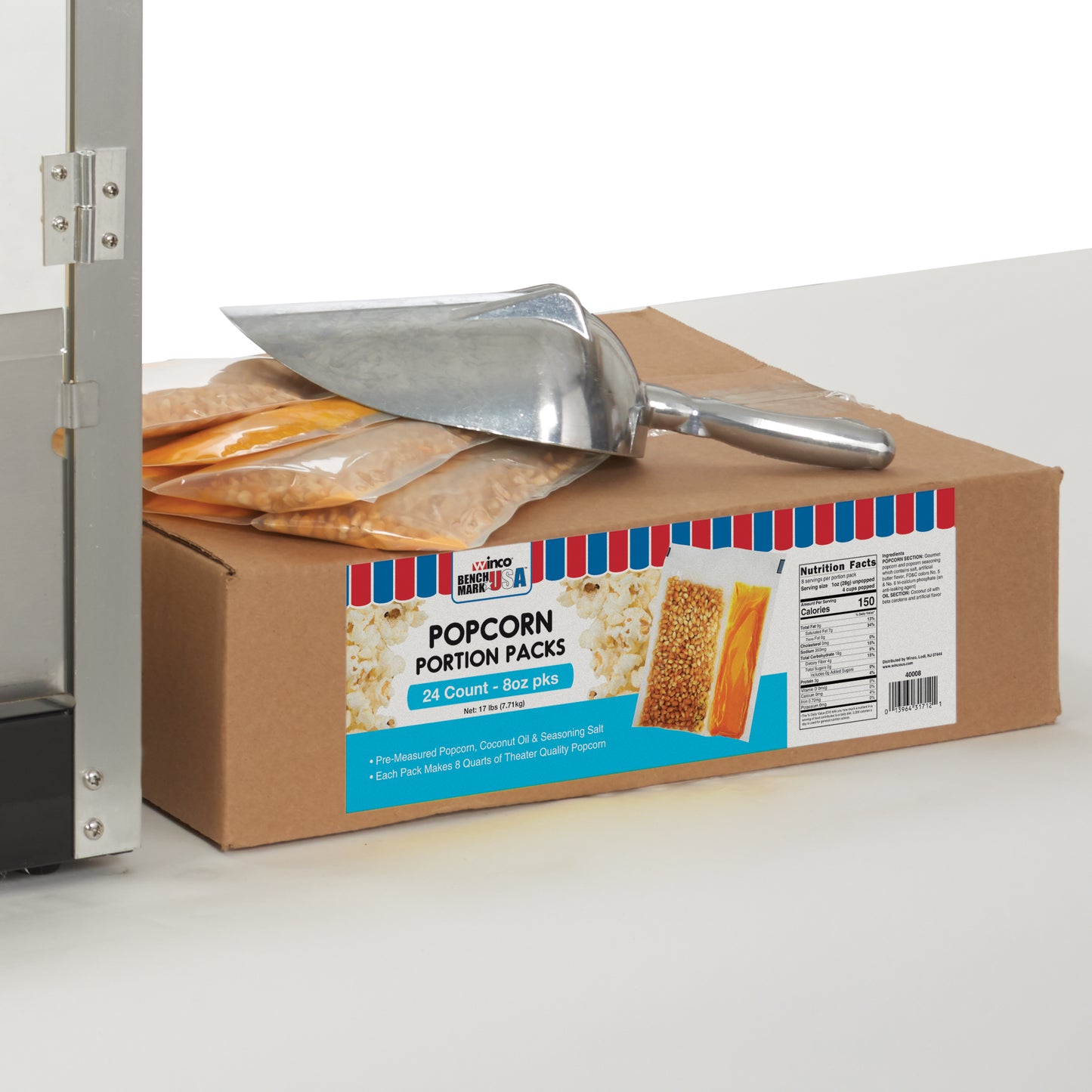 Winco 40008 Benchmark Popcorn Portion Packs for 8 oz Popcorn Machines - 24packs/case