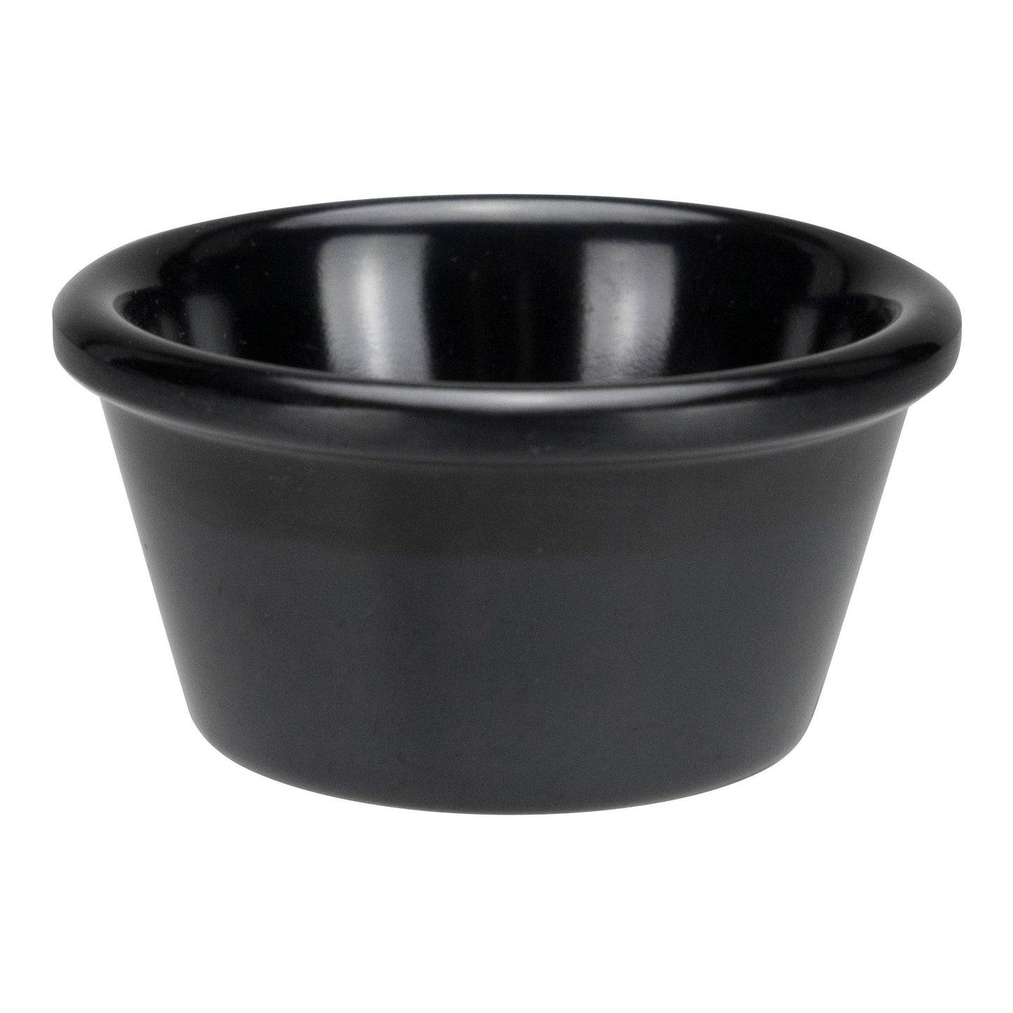 Winco RP-2K 2 oz. Black Plain Ramekins