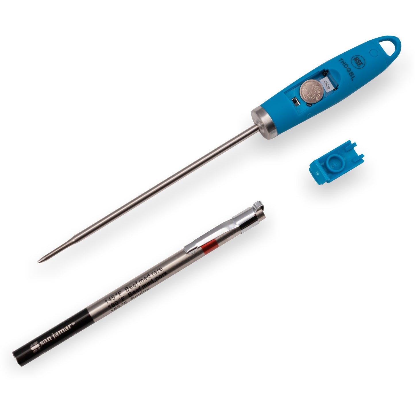 San Jamar THDGBL Blue Gourmet Digital Thermometer Blue NSF Listed