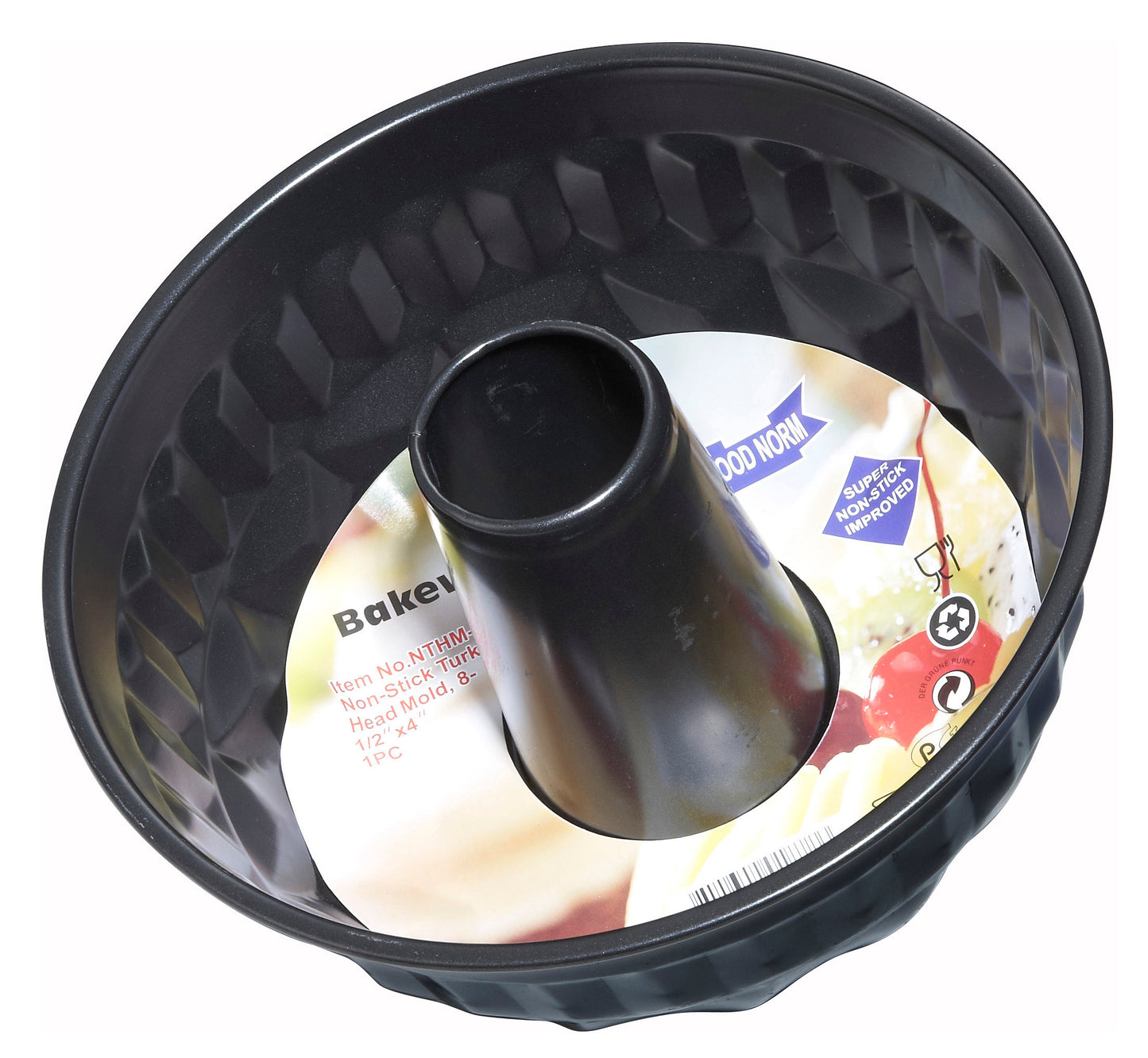 Winco NTHM-8 8-1/2" x 4" Carbon Steel Turk Head Mold, Non-stick