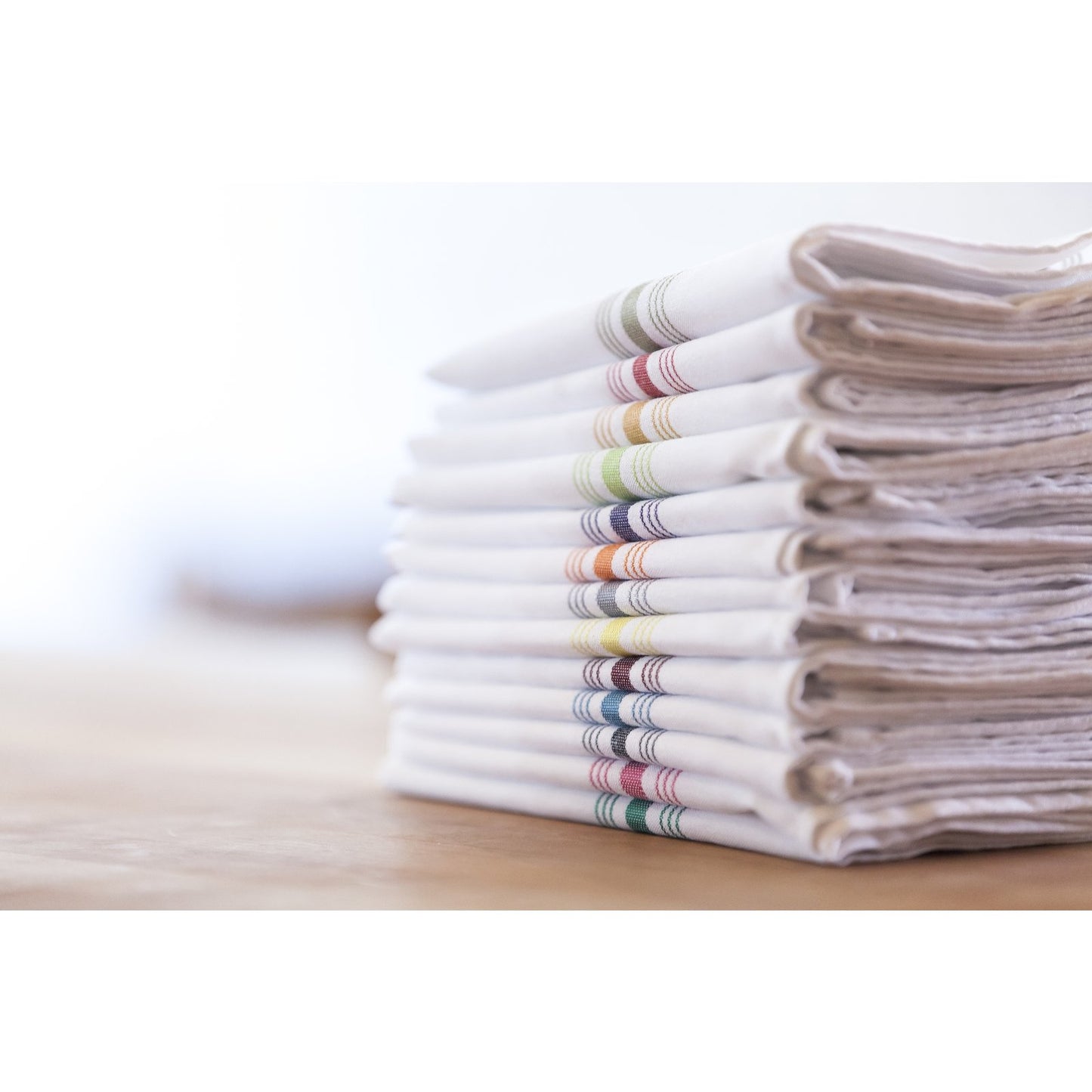 Snap Drape 53771822NH147 18" x 22" Sage 50% Spun Polyester/50% Filament Bistro Striped Napkin