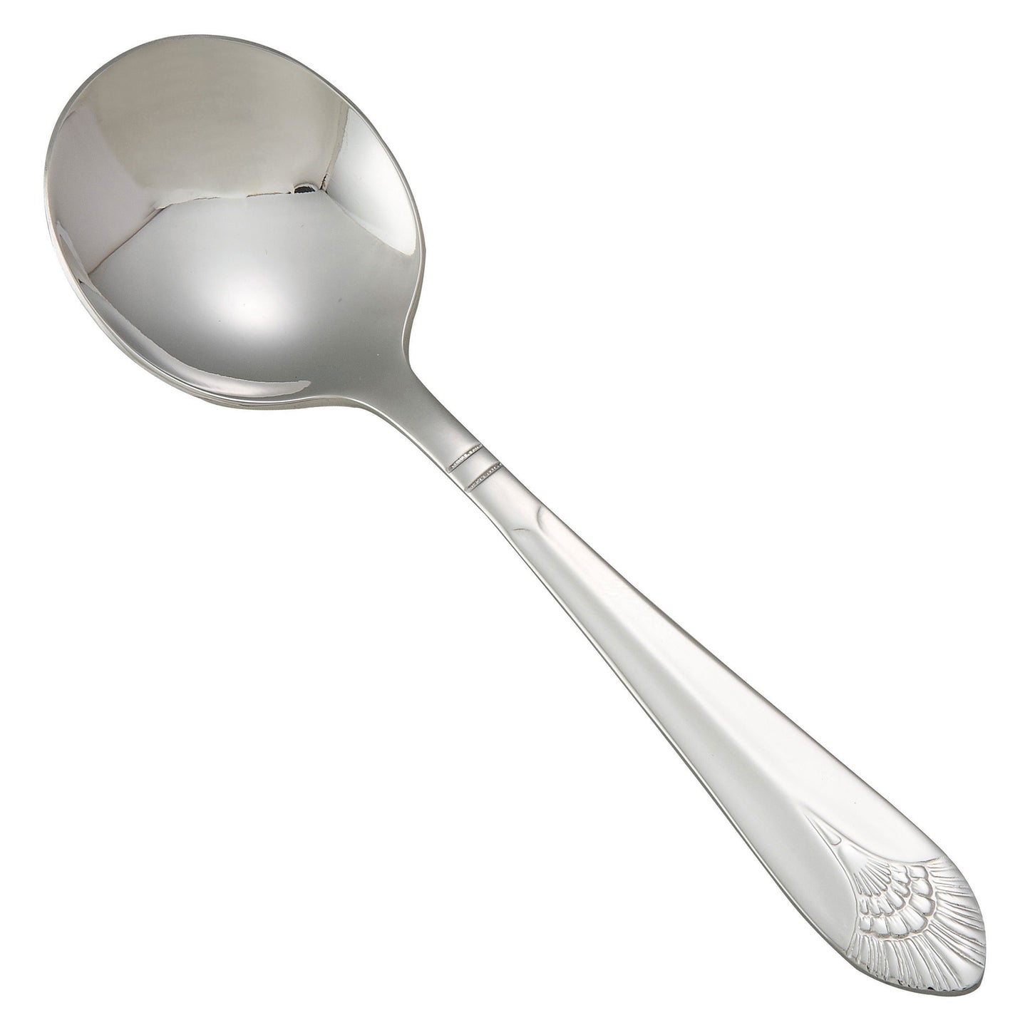Winco 0031-04 Peacock Bouillon Spoon, 18/8 Extra Heavyweight