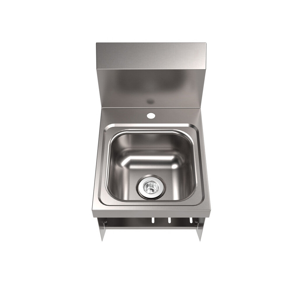 BK Resources BKHS-D-SS-1-BKK Stainless Steel Space Saver Deck Mount Hand Sink 1 Hole w/ Knee Valve Bracket