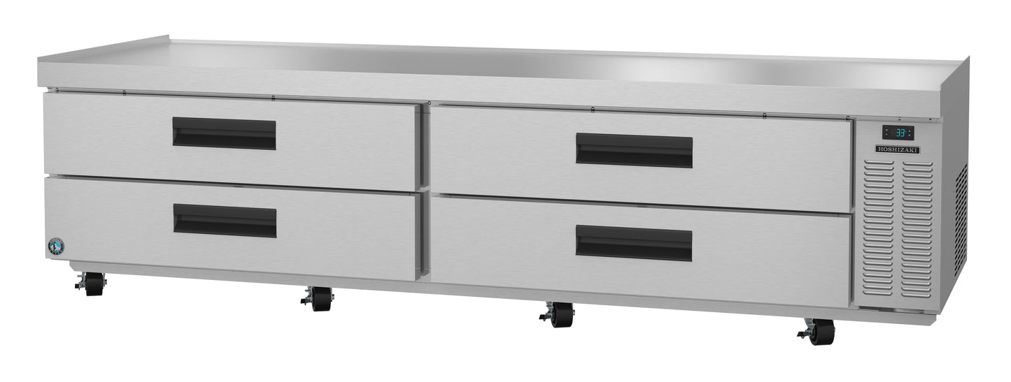 Hoshizaki CR98A Two Section Stainless Drawers Chef Base Prep Table Refrigerator