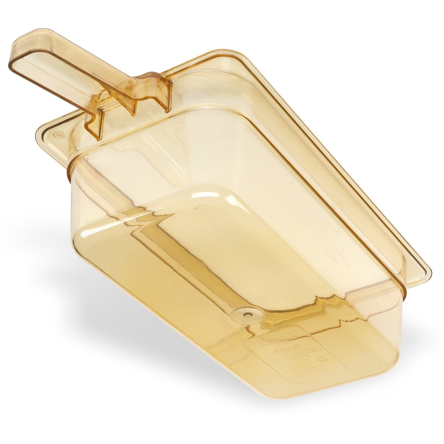 Carlisle 30861H13 1/3 Size Amber High Heat Plastic StorPlus Food Pan with Handle, 4" Deep