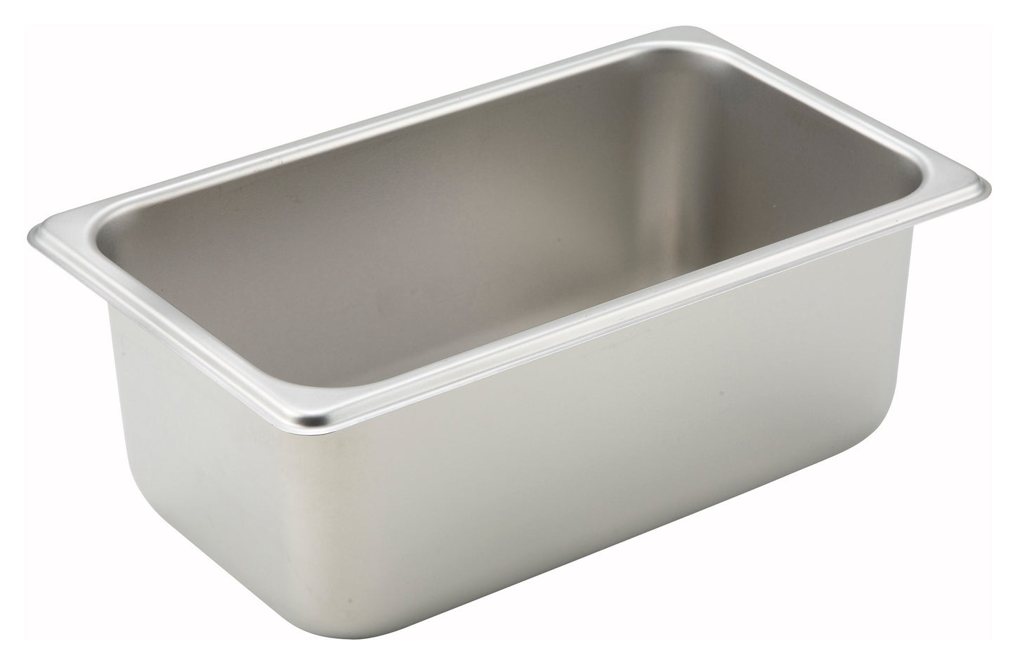 Winco SPQ4 1/4 Size Stainless Steel Straight-Sided Steam Pan, 4" Deep