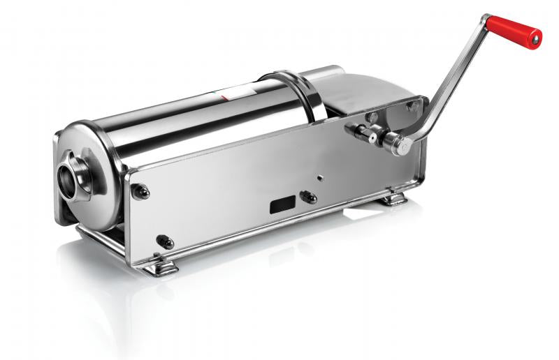 Omcan 13738 15 lb Elite Series All Stainless Steel Horizontal Two-Speed Gear-Driven Sausage Stuffer