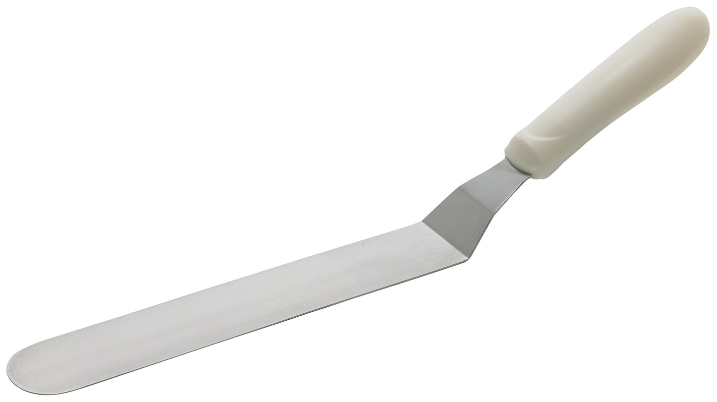 Winco TWPO-9 White Polypropylene Handle Spatula w/Offset, 8-1/2" x 1-1/2" Blade