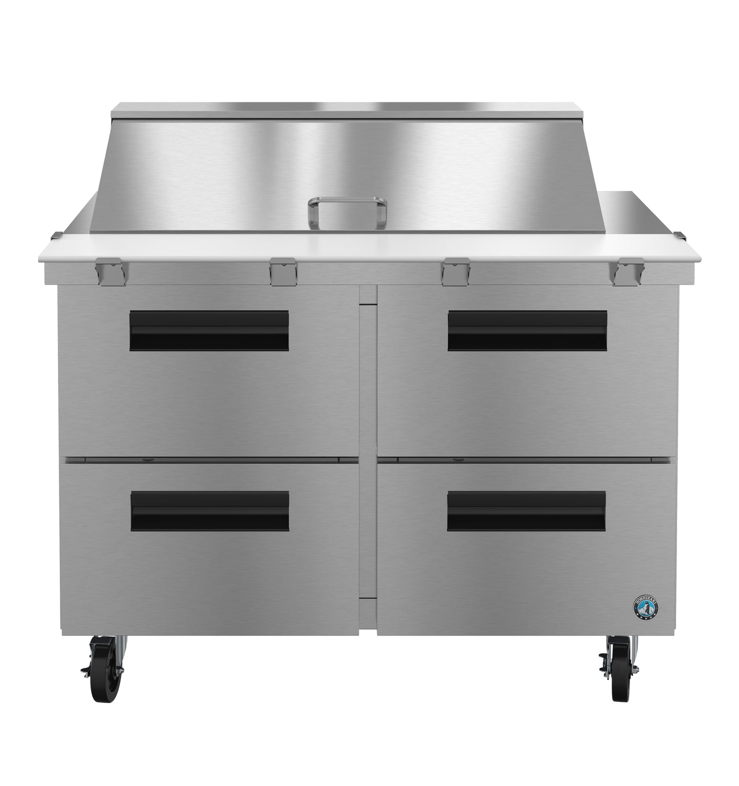 Hoshizaki SR48B-18MD4 Two Section Stainless Drawers Mega Top Prep Table Refrigerator