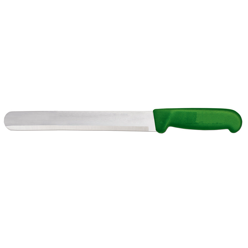Omcan 12547 12-inch Green Polypropylene Handle Slicer Straight Knife